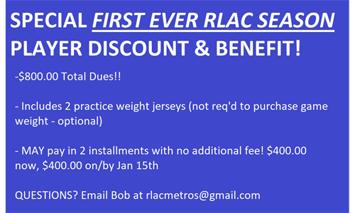 FIRST SEASON PLAYERS DUES DEAL!